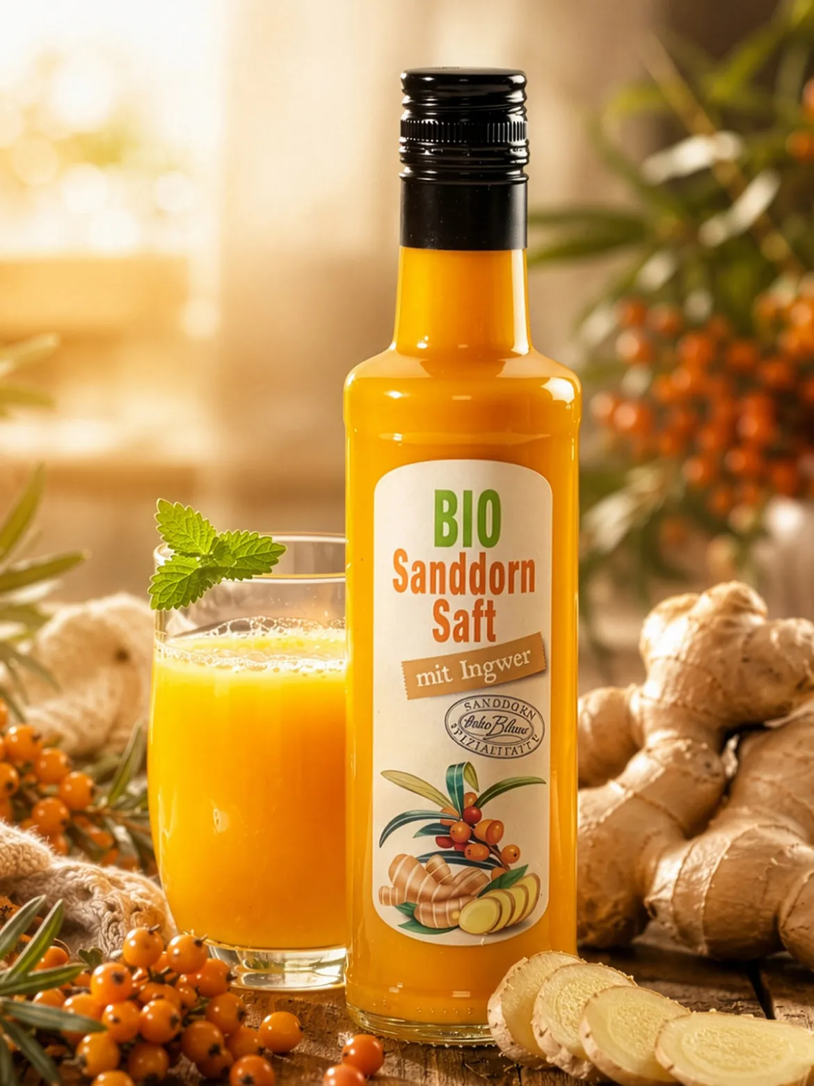 BIO Sanddornsaft mit Ingwer