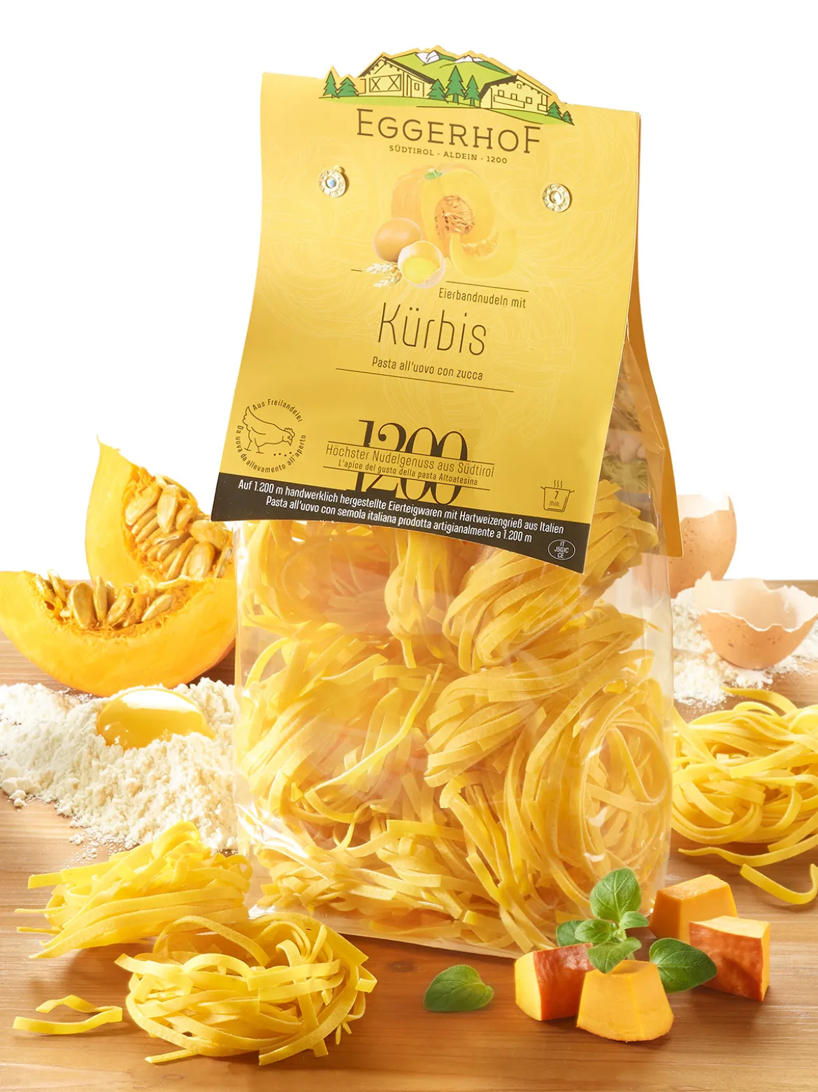 Eier-Bandnudeln mit Kürbis