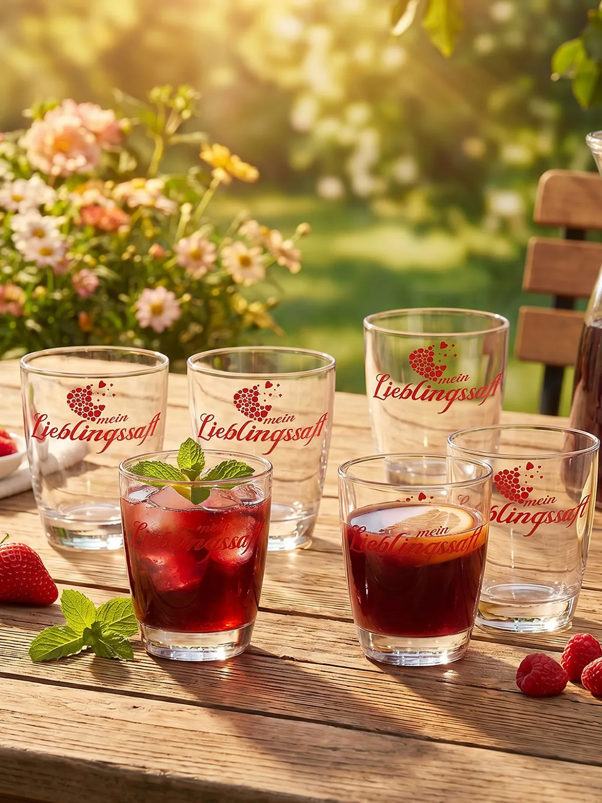 Gläser-Set „Lieblingssaft“, 6-teilig