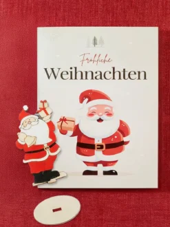 Karte mit Holzaufsteller „Santa“