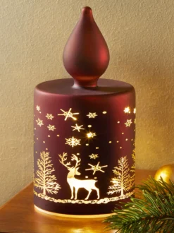 LED-Glaskerze „Winterwald“
