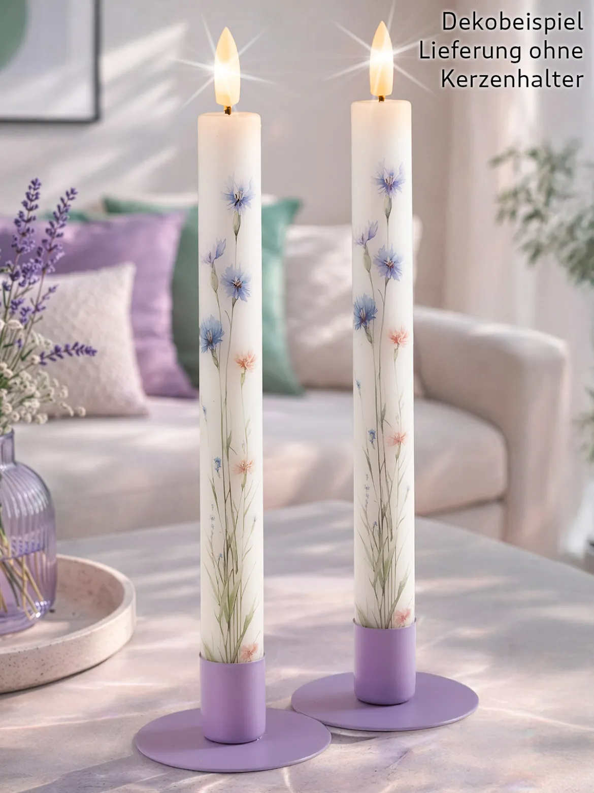 LED-Kerzen-Duo „Wildblumen“