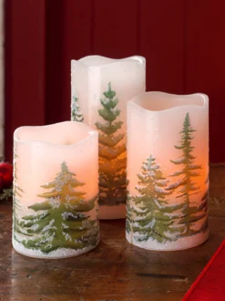 LED Kerzentrio „Winterwald“